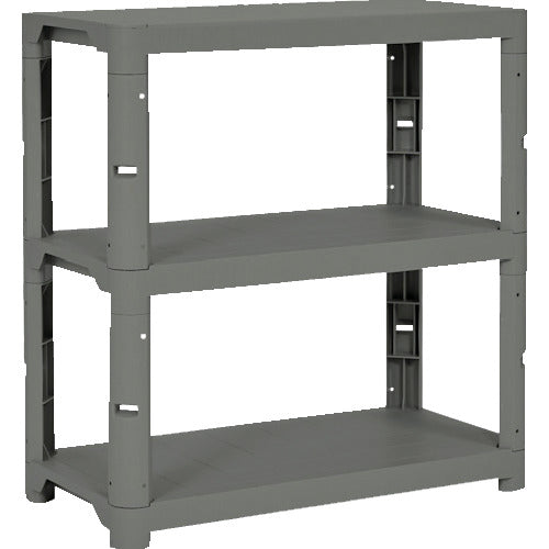 ＴＲＵＳＣＯ　プラ棚　高さ９４３−３段タイプ　コーナーキャップ４個付　アーセナルグレー　TPT-3343C-DG　1 台