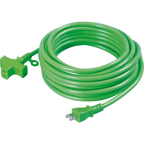 NICHIDO Cross Triple Extension Cord, No Ground, 10m, Green, MRS-10-G, 1 Piece