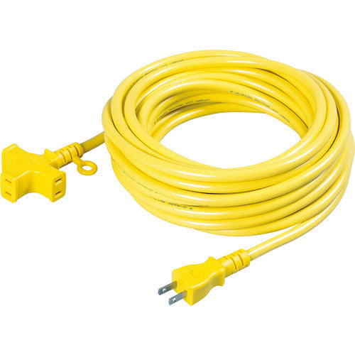 NICHIDO Cross Triple Extension Cord, No Ground, 10m, Yellow, MRS-10-Y, 1 Piece