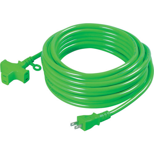 NICHIDO Cross Triple Extension Cord, No Ground, 20m, Green, MRS-20-G, 1 Piece