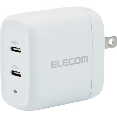 ELECOM AC Charger USB Charger USB PD Compatible Total 40W USB-C2 Port White MPA-ACCP25WH 1 pc