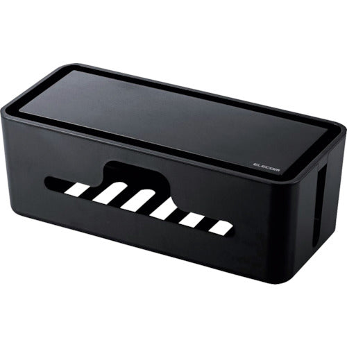 ELECOM Multi-Function Cable Storage Box with Stand, Small, Black, EKC-BOX003BK, 1 pc