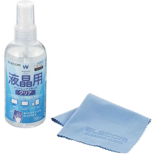 ELECOM 액정용 클리닝 리퀴드 100ml 클리닝 크로스 세트 CK-DP100SET 1상자
