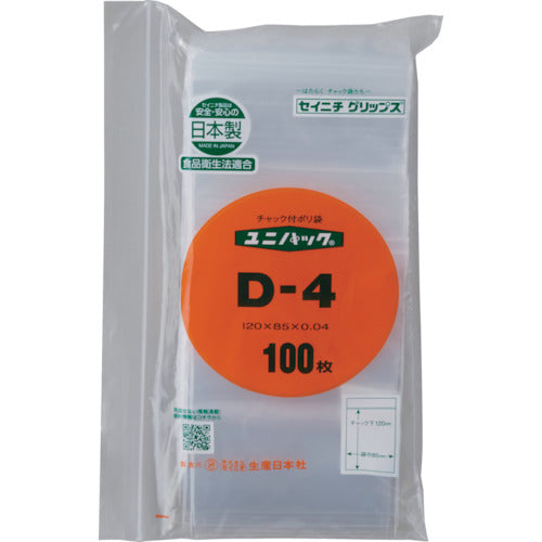 SEINICHI "Unipack" D-4 120 x 85 x 0.04 100 sheets D-4-100 1 bag