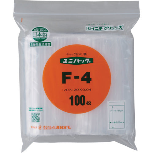 SEINICHI "UNIPACK" F-4 170 x 120 x 0.04 100 sheets F-4-100 1 bag
