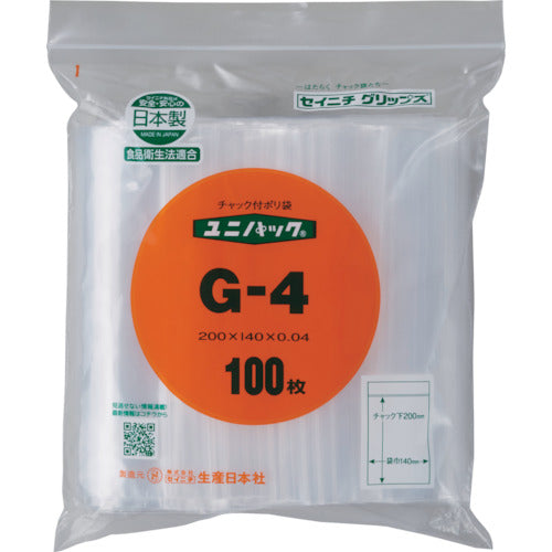 SEINICHI "UNIPACK" G-4 200 x 140 x 0.04 100 sheets G-4-100 1 bag