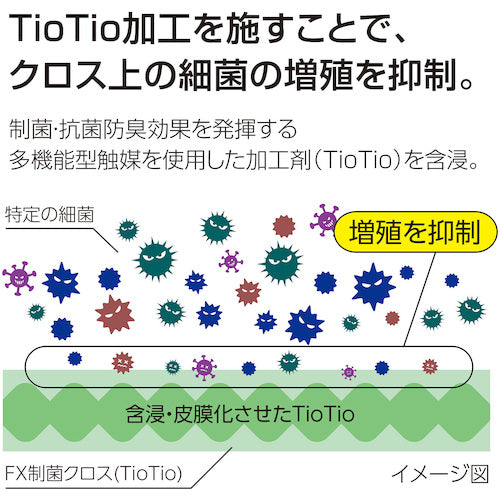 テラモト　ＦＸ制菌クロス（ＴｉｏＴｉｏ）赤　CL-374-940-2　1 枚