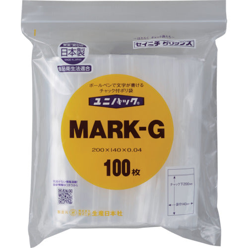 セイニチ　「ユニパック」　ＭＡＲＫ−Ｇ　２００×１４０×０．０４　１００枚入　MARK-G-100　1 袋