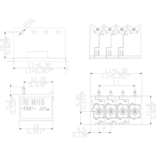 ワイドミュラー　コネクタ　基板側ソケット　ＭＰＳシリーズ／ロック付きロック無し共通　５．００／１２／２７０　8000072503　1 個