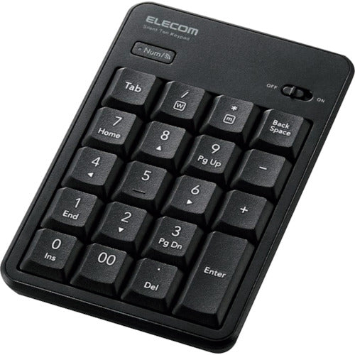 ELECOM Numeric Keypad Bluetooth Quiet Design Antibacterial Black TK-TBM023SKBK 1 pc
