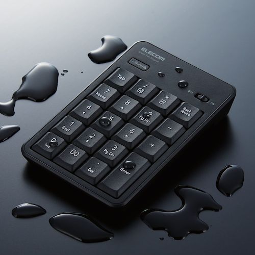 ELECOM Numeric Keypad Bluetooth Quiet Design Antibacterial Black TK-TBM023SKBK 1 pc