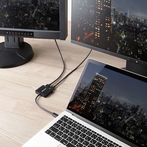 エレコム　Ｔｙｐｅ−Ｃ映像変換アダプタ　ＴｙｐｅＣ−ＨＤＭＩ　２ポート　ブラック　AD-CHDMI2BK　1 個