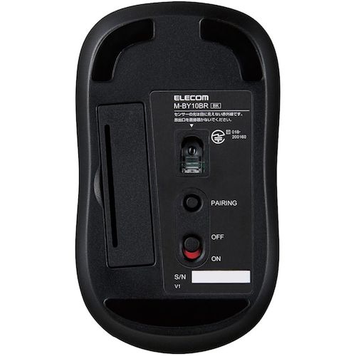 ELECOM Mouse Bluetooth IR LED 3 Buttons S Size Antibacterial Quiet Black M-BY10BRSKBK 1 pc