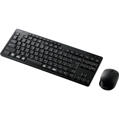 ELECOM Compact Keyboard Wireless (2.4GHz) Quiet Design Antibacterial Mouse Included Black TK-FDM115SKMBK 1 Unit