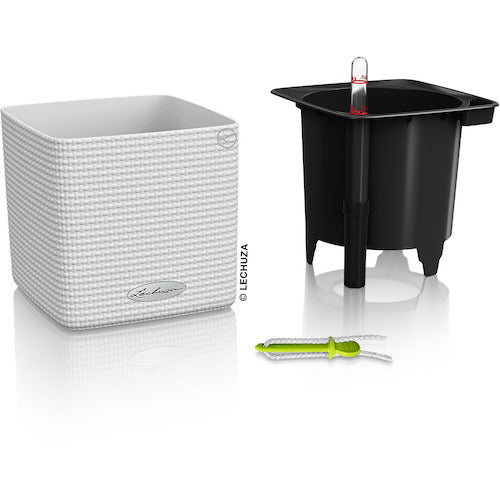 レチューザ　底面給水プランター　キューブカラー１４　ホワイト　13380　1 個