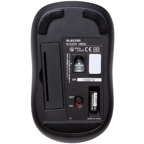 ELECOM Business Mouse Wireless IR Mouse S Size Antibacterial RoHS Compliant Black M-K5DRKBK/RS 1 pc