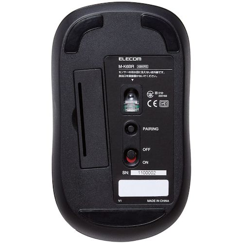 エレコム　法人向けマウス　Ｂｌｕｅｔｏｏｔｈ　ＩＲマウス　Ｍサイズ　抗菌　ＲｏＨＳ指令準拠　ブラック　M-K6BRKBK/RS　1 個