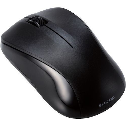 ELECOM Business Mouse Bluetooth Laser Mouse Medium Size Antibacterial RoHS Compliant Black M-S2BLKBK/RS 1 pc