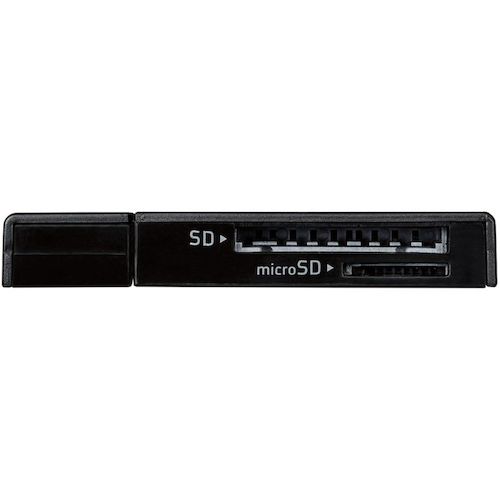 ELECOM 카드 리더 스틱 타입 USB2.0 대응 SD+microSD 대응 블랙 MR-D205BK 1개
