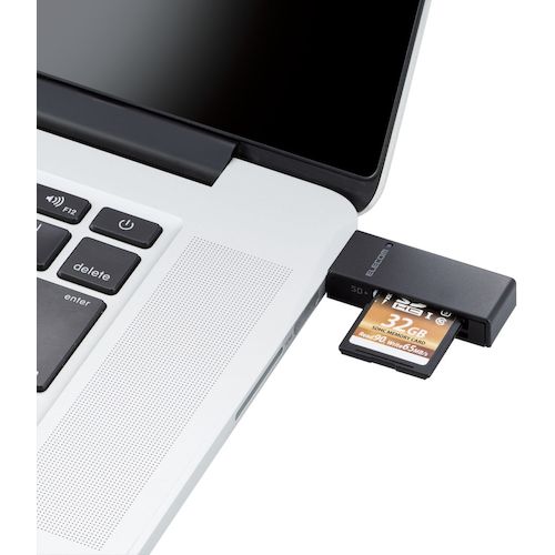 ELECOM 카드 리더 스틱 타입 USB2.0 대응 SD+microSD 대응 블랙 MR-D205BK 1개