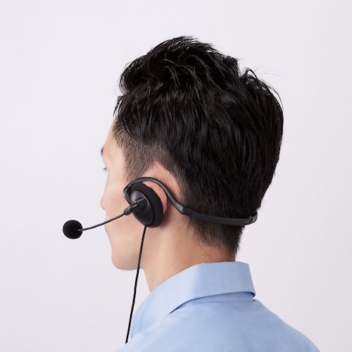 エレコム　有線ヘッドセット　ネックバンド型　折りたたみ式　ＵＳＢ　両耳　ブラック　HS-NB06UBK　1 個