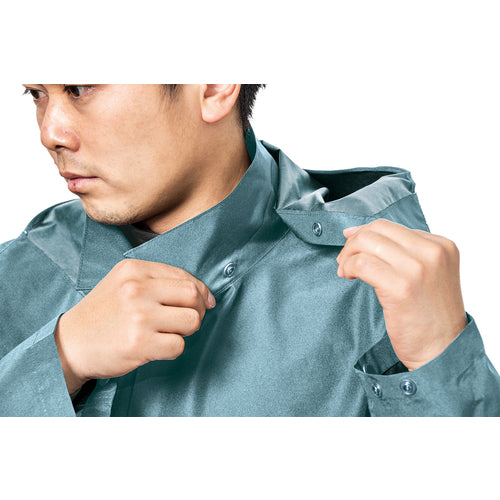 Makku 어리석은 레인웨어 설정 블루 그레이 L AS-4700-BG-L 1 착용