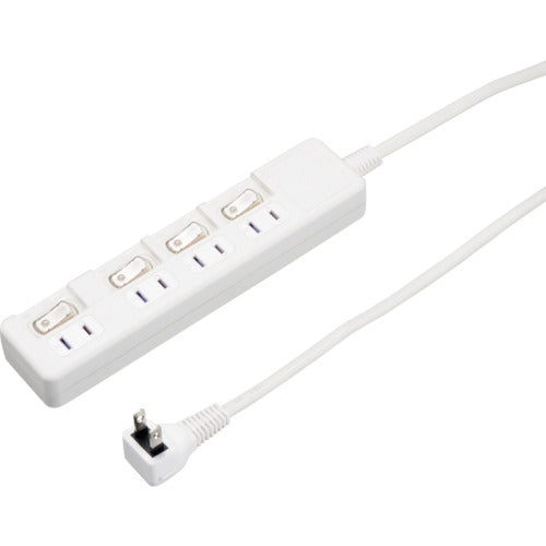 YAZAWA 4-port power saving strip, 1m, white, H8S441WH, 1 unit