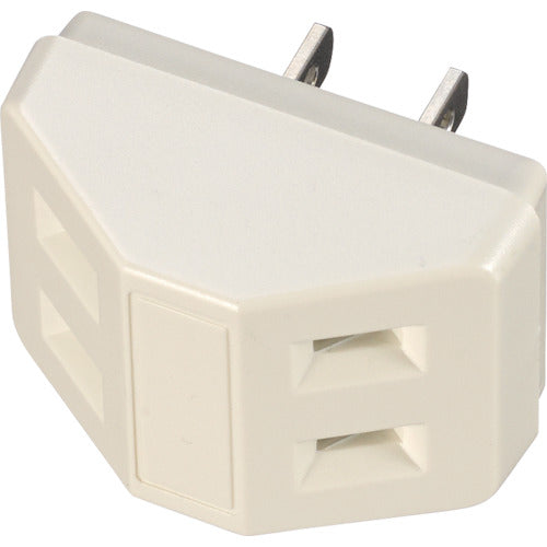 YAZAWA Surge-Resistant Triangular Tap, 2-Port, White, Y02T200WH, 1 Piece