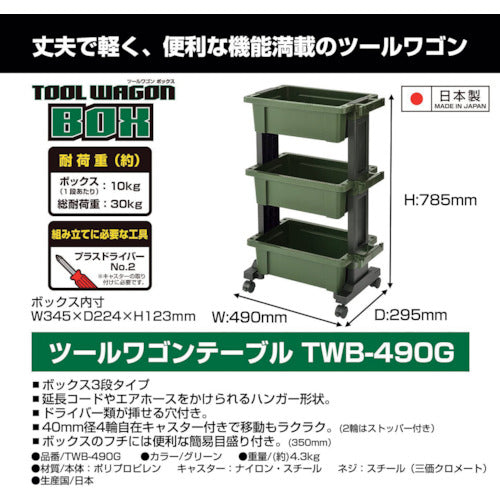 ＪＥＪアステージ　ツールワゴンボックスＴＷＢ―４９０Ｇ　TWB-490G　1 台