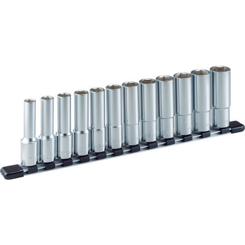 TONE Deep Socket Set (Hexagonal, with Holder) 12pcs, 12.7mm Drive HSL412 1 S