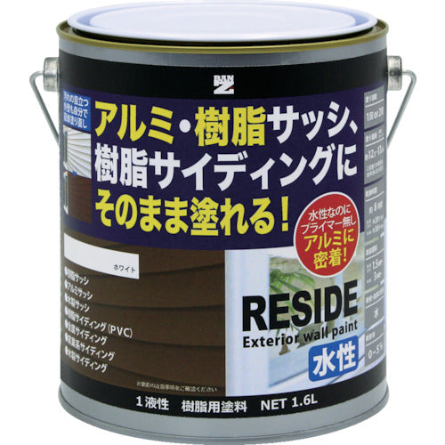 ＢＡＮーＺＩ　樹脂・アルミ（サッシ・外壁）用塗料　ＲＥＳＩＤＥ　１．６Ｌ　ホワイト　Ｎ−９３　L-RSD/L16A　1 缶