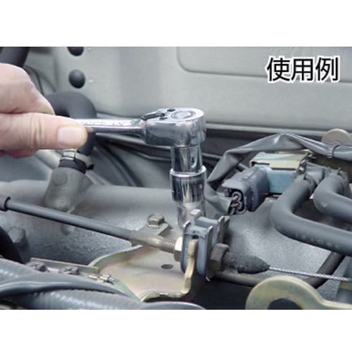 TONE Ratchet Handle (Hold Type) 48 teeth, 6.35mm socket, 140mm overall length, RH23K, 1 pc