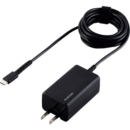 ELECOM AC Adapter for Notebook PCs 45W Integrated USB-C Cable Antibacterial 2m Black ACDC-PD1945BK 1 pc