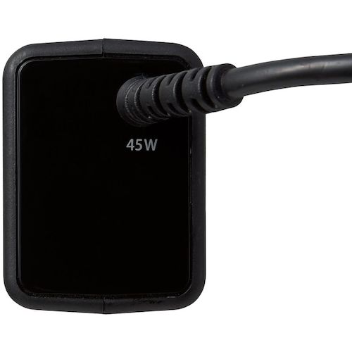 ELECOM 노트북 PC 용 AC 어댑터 45W USB-C 케이블 일체형 항균 2m 블랙 ACDC-PD1945BK 1개