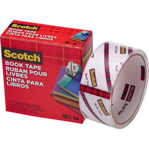 3M Transparent Book Tape, Thick, 38.1mm x 13.7m, 845 38, 1 roll