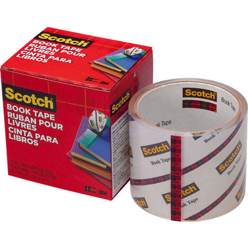 3M Transparent Book Tape, Thick, 76.2mm x 13.7m, 845 76, 1 roll