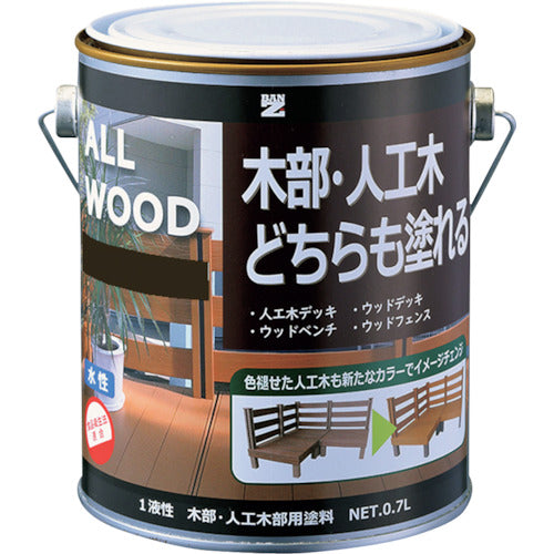 ＢＡＮーＺＩ　【売切廃番】　木部・人工木用塗料　ＡＬＬ　ＷＯＯＤ　０．７Ｌ　アッシュグレー　２２−３０Ｂ　K-ALW/L07C1　1 缶