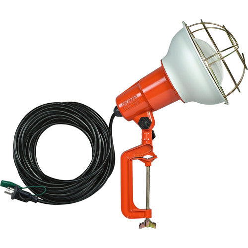 하타야 방우형 작업등 리플렉터 램프 500W 100V 접지 부착 10m 바이스 부착 RE-510K 1대