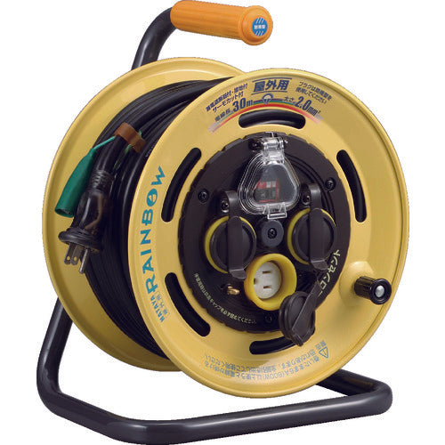 Hataya Rainbow Reel, Waterproof, Single Phase 100V, Grounded, 30m, SBE-30KC, 1 unit