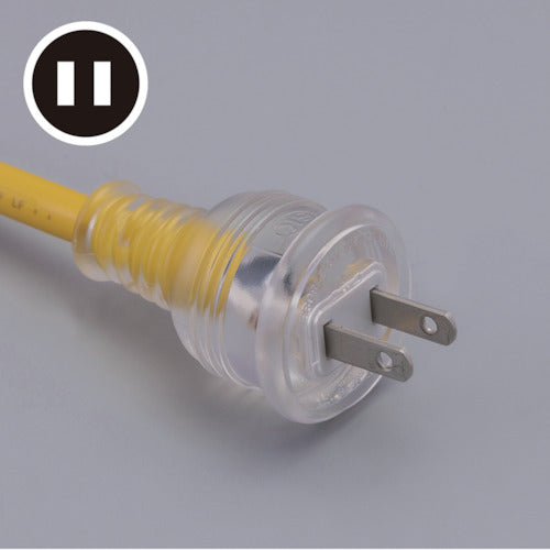 Hataya SK rainproof extension cord, single phase 100V, 10m, yellow, SKR-110Y, 1 piece