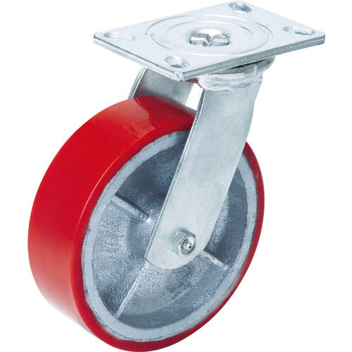 OH 슈퍼 스트롱 캐스터 H 시리즈 초중하중용 우레탄차 자재차 바퀴 지름 150mm 허용 하중 600kg H14FU-150 1개