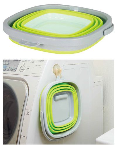 Thin foldable bucket / 10L Green 1 piece