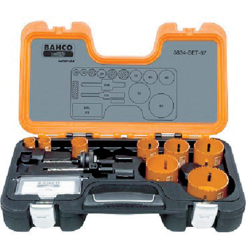 Bahco Replaceable Blade Bimetal Hole Saw Set 19, 22, 29, 38, 43, 48, 52, 65mm 3834-SET-87 1 S