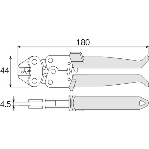 ＨＯＺＡＮ　手動圧着工具（裸圧着端子用）　全長１８０ｍｍ　P-722　1 丁