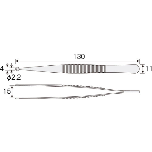 ＨＯＺＡＮ　ステンレス製ピンセット　１３０ｍｍ　P-878　1 本