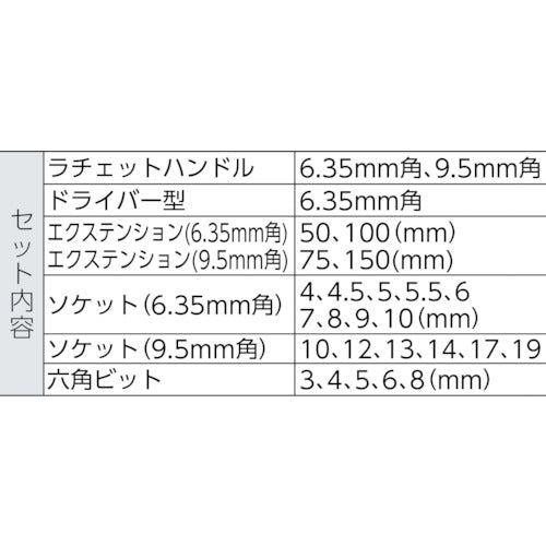 HOZAN 소켓 렌치 세트 W-512 1 S
