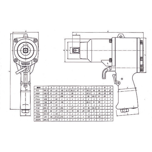 ＶＥＳＳＥＬ　エアーインパクトレンチ　ＧＴ１４００Ｐ　GT-1400P　1 台