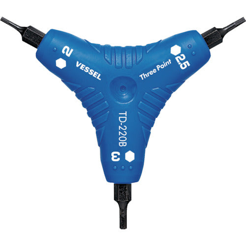 VESSEL 쓰리 포인트 헥스 드라이버 No. TD-220B(H2/H2.5/H3) TD-220B 1개