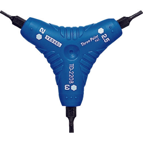 VESSEL 쓰리 포인트 헥스 드라이버 No. TD-220B(H2/H2.5/H3) TD-220B 1개