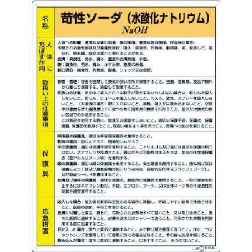 Unit Specific Chemical Substance Label Caustic Soda 815-12A 1 sheet